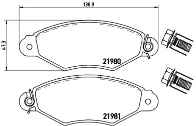 Комплект тормозных колодок (BREMBO: P 61 098)