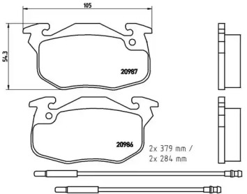 Комплект тормозных колодок (BREMBO: P 61 099)