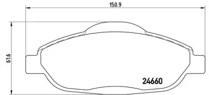 Комплект тормозных колодок (BREMBO: P 61 101)