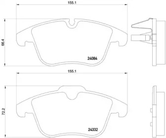 Комплект тормозных колодок (BREMBO: P 61 106)