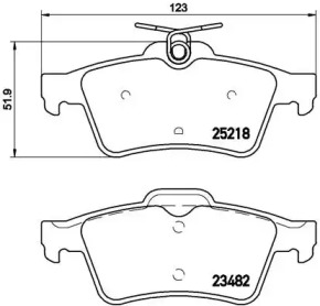 Комплект тормозных колодок (BREMBO: P 61 110)