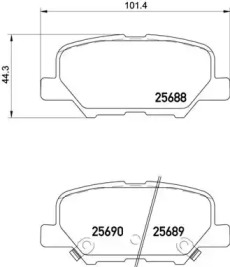 Комплект тормозных колодок (BREMBO: P 61 111)