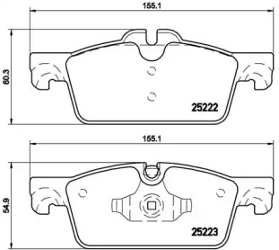 Комплект тормозных колодок (BREMBO: P 61 112)