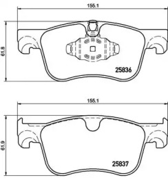 Комплект тормозных колодок (BREMBO: P 61 116)