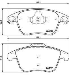 Комплект тормозных колодок (BREMBO: P 61 117)