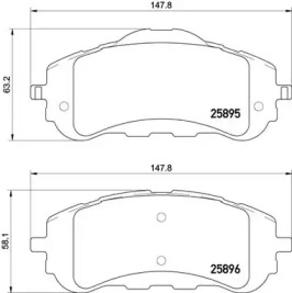 Комплект тормозных колодок (BREMBO: P 61 120)