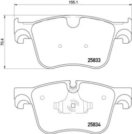 Комплект тормозных колодок (BREMBO: P 61 123)