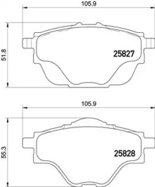 Комплект тормозных колодок (BREMBO: P 61 124)