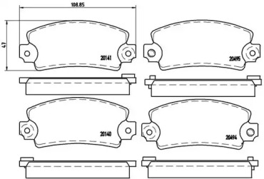 Комплект тормозных колодок (BREMBO: P 68 001)