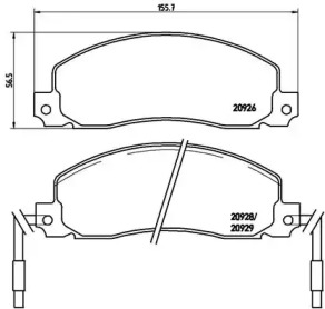 Комплект тормозных колодок (BREMBO: P 68 006)