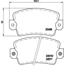 Комплект тормозных колодок (BREMBO: P 68 007)