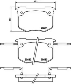 Комплект тормозных колодок (BREMBO: P 68 011)