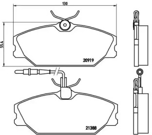 Комплект тормозных колодок (BREMBO: P 68 014)