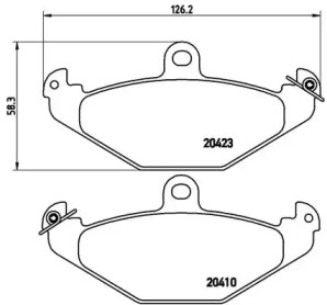 Комплект тормозных колодок (BREMBO: P 68 017)