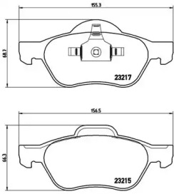 Комплект тормозных колодок (BREMBO: P 68 029)