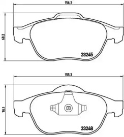 Комплект тормозных колодок (BREMBO: P 68 032)