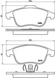 Комплект тормозных колодок (BREMBO: P 68 047)