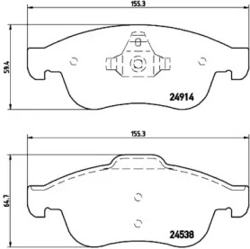 Комплект тормозных колодок (BREMBO: P 68 050)