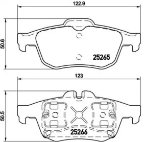 Комплект тормозных колодок (BREMBO: P 68 057)