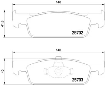 Комплект тормозных колодок (BREMBO: P 68 059)