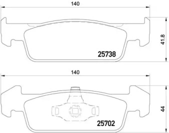 Комплект тормозных колодок (BREMBO: P 68 060)