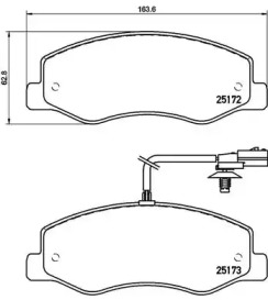 Комплект тормозных колодок (BREMBO: P 68 061)