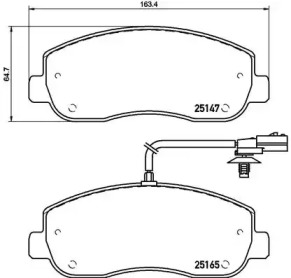 Комплект тормозных колодок (BREMBO: P 68 062)