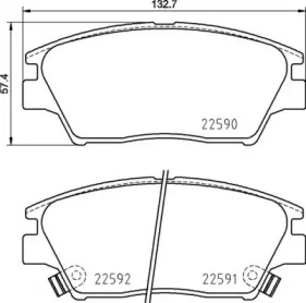 Комплект тормозных колодок (BREMBO: P 77 001)