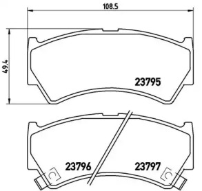 Комплект тормозных колодок (BREMBO: P 79 013)