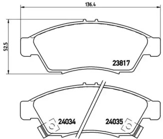 Комплект тормозных колодок (BREMBO: P 79 014)