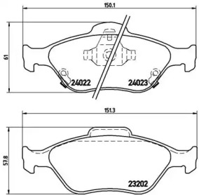 Комплект тормозных колодок (BREMBO: P 83 085)