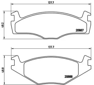 Комплект тормозных колодок (BREMBO: P 85 024)