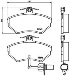 Комплект тормозных колодок (BREMBO: P 85 044)