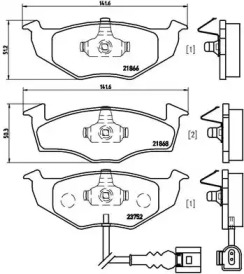 Комплект тормозных колодок (BREMBO: P 85 071)