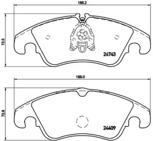 Комплект тормозных колодок (BREMBO: P 85 098)