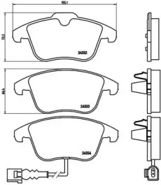 Комплект тормозных колодок (BREMBO: P 85 112)