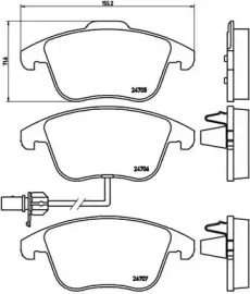 Комплект тормозных колодок (BREMBO: P 85 113)