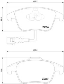 Комплект тормозных колодок (BREMBO: P 85 130)