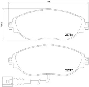 Комплект тормозных колодок (BREMBO: P 85 131)