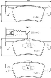 Комплект тормозных колодок (BREMBO: P 85 163)