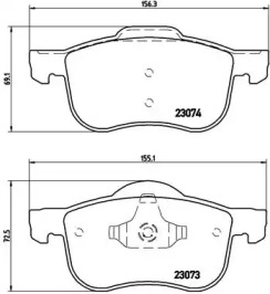 Комплект тормозных колодок (BREMBO: P 86 016)