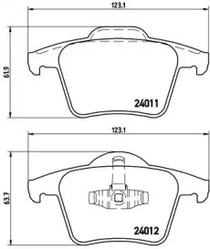 Комплект тормозных колодок (BREMBO: P 86 019)