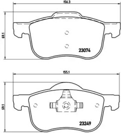 Комплект тормозных колодок (BREMBO: P 86 020)