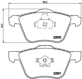 Комплект тормозных колодок (BREMBO: P 86 022)