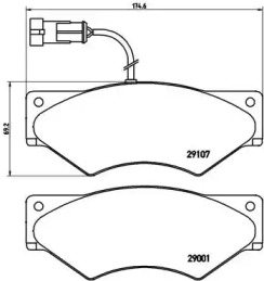 Комплект тормозных колодок (BREMBO: P A6 018)