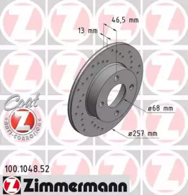 Тормозной диск (ZIMMERMANN: 100.1048.52)