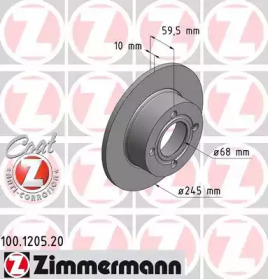 Тормозной диск (ZIMMERMANN: 100.1205.20)