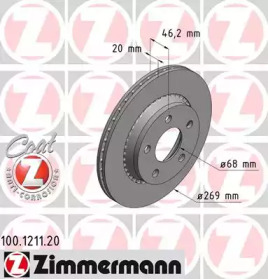 Тормозной диск (ZIMMERMANN: 100.1211.20)