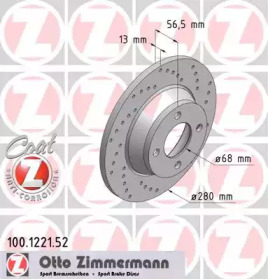 Тормозной диск (ZIMMERMANN: 100.1221.52)