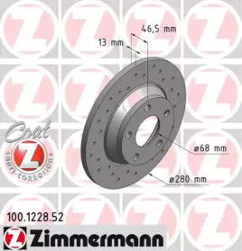 Тормозной диск (ZIMMERMANN: 100.1228.52)